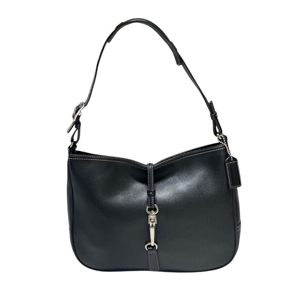 VINTAGE COACH HAMILTON HOBO CLIP 7751 SHOULDER BAG HANDBAG PURSE LEATHER BLACK - Picture 1 of 14